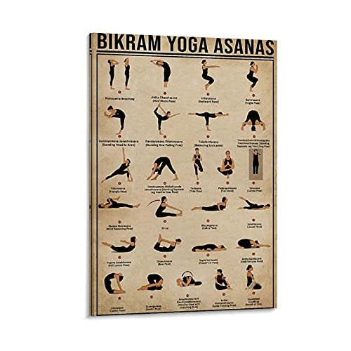 SMWY Retroposter DYJ Yoga Poster Bikram Yoga Asanas Leinwand-Kunstposter und Wandkunstdruck, modernes Familienschlafzimmer, 30 x 45 cm von SMWY