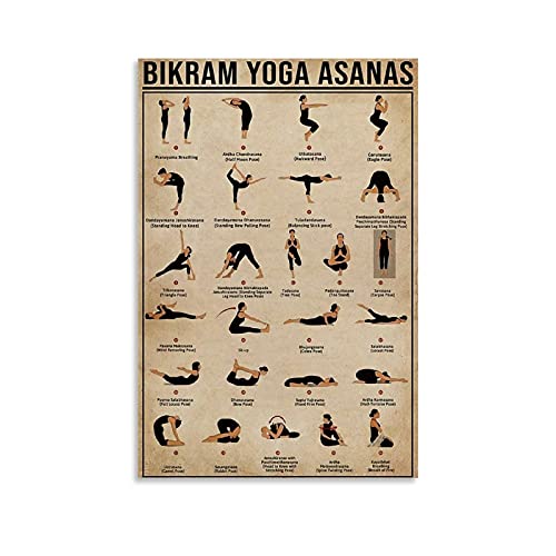 SMWY Retroposter DYJ Yoga Poster Bikram Yoga Asanas Leinwand-Kunstposter und Wandkunstdruck, modernes Familienschlafzimmer, 40 x 60 cm von SMWY