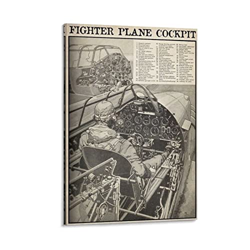 Vintage-Poster, DYJPilot Flugzeug, Cockpit-Poster, dekoratives Gemälde, Leinwand, Wandkunst, Wohnzimmer, Schlafzimmer, Gemälde, 20 x 30 cm von SMWY