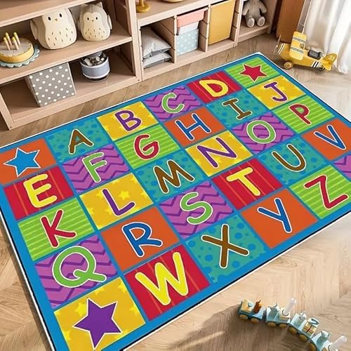 SMXVRC ABC Buchstaben Bildung Kinderteppich, 120x180cm, Bunte Drucke Lernen Buchstaben Flächenteppiche für Schlafzimmer, Gummirücken Waschbar Lärm Reduzieren Heimdekor-Teppich für Kinder SMXVRC ABC Buchstaben Bildung Kinderteppich, 120x180cm, Bunte Drucke Lernen Buchstaben Flächenteppiche für Schlafzimmer, Gummirücken Waschbar Lärm Reduzieren Heimdekor-Teppich für Kinder von SMXVRC