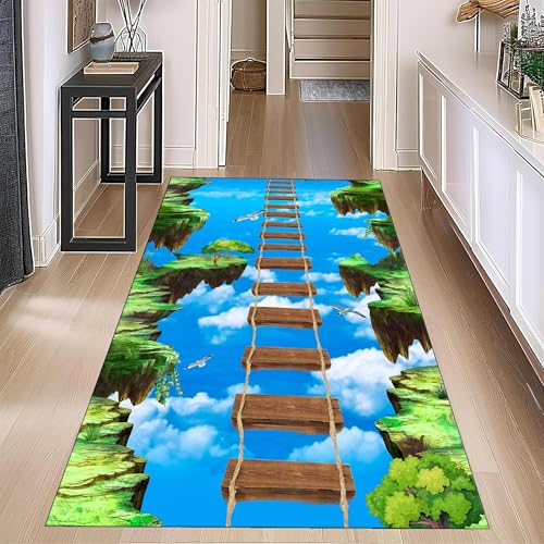 SMXVRC Skybridge Flächenteppiche für Schlafzimmer, 80x220cm, 3D Klippe Himmel Möwe Teppich für Esszimmer, Pflegeleicht Kurzflor Fusselfrei Atmungsaktiv Waschbar Teppich für Etage Terrasse SMXVRC Skybridge Flächenteppiche für Schlafzimmer, 80x220cm, 3D Klippe Himmel Möwe Teppich für Esszimmer, Pflegeleicht Kurzflor Fusselfrei Atmungsaktiv Waschbar Teppich für Etage Terrasse von SMXVRC