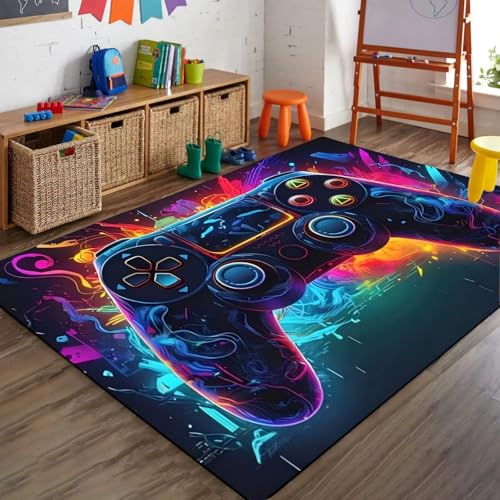 SMXVRC Spielpad Designer Teppich, 180x300cm, Gamecontroller Spielthema Flurteppich, Kinderzimmerdekoration Waschbar Wasserabweisend Knitterfrei rutschfeste Teppiche für Garten Schlafzimmer von SMXVRC