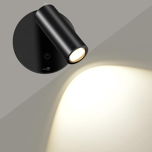 SMY Lighting LED Wandleuchte Innen, Spot Kabellose mit Akku, 3 Farbtemperaturen, Timing Funktion, Touch-und Fernbedienung, Dimmbar Strahler für Schlafzimmer Wohnzimm Wandbild von SMY Lighting