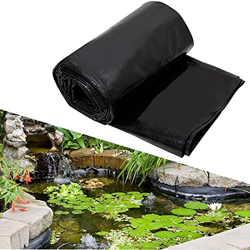 SMYH HDPE Teichfolie, wasserdichte Gartenteichfolie, 2x2m 2x7m 3x5m 4x6m 6x8m 8x8m 12x12m, schwarz Teichplane für Schwimmteich Koiteich Bachläufe Wasserfälle von SMYH