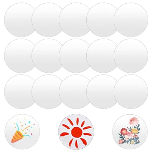 SMYJDMM Acrylscheibe Rund Mit Loch, 15 StüCk Rund Klare Acrylplatte, 10cm Acrylscheibe Transparent 2mm Klare Acrylplatten FüR Diy Handwerk Herstellung Von Dekorativen AnhäNgern von SMYJDMM