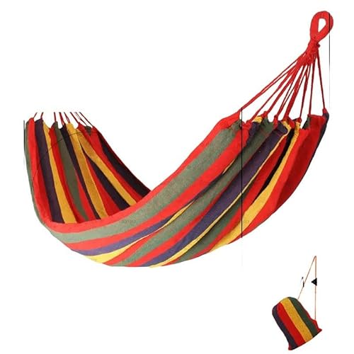 Hängematte aus dickem Segeltuch, für Zuhause, Garten, Freizeit, 1–2 Personen, Schaukelstuhl, Camping, gestreift, Hängebett, 3 Stück von SMYTJSYC