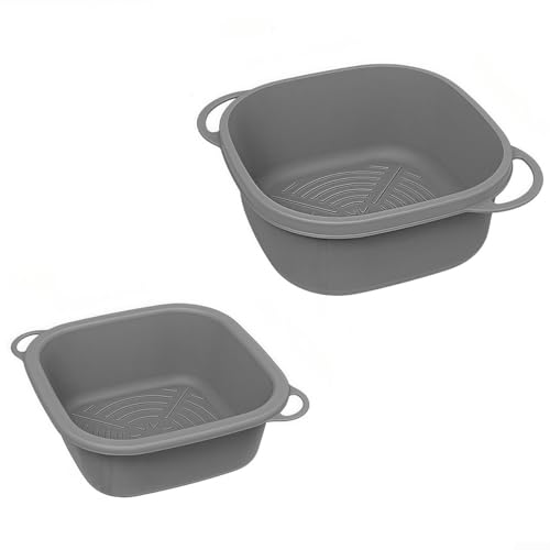 (2 Stück), Silikon-Design für 4QT und 6QT, fördert gleichmäßiges Kochen und einfache Reinigung (grau) von SMZhomeone