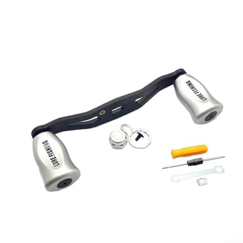 105 mm Carbon-Wippgriff für Angelrolle, passend für DAIWA für TATULA 80, für Alpha für ABU, 4-Kugellager-Design, effiziente Leistung (linke Hand silber) von SMZhomeone
