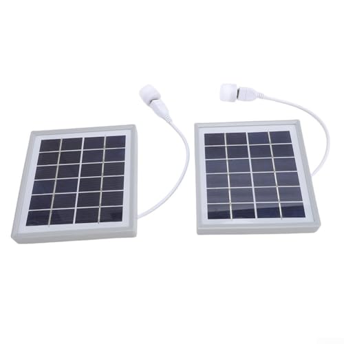 2 tragbare Solarzellen mit USB-Ladefunktion und LED-Leuchten für den täglichen Gebrauch (grau) von SMZhomeone