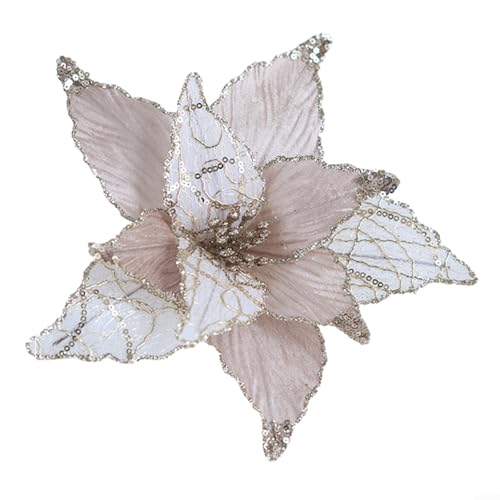 25 cm großer Weihnachtsstern mit Glitzer-Blume zum Aufhängen für Baumdekoration, Weihnachtsfeier, Zuhause, Hochzeit und Garten () von SMZhomeone