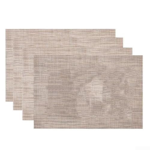 4 x Esstisch-Tischsets für alltägliche Mahlzeiten und Versammlungen, moderne dekorative Matten, 45 x 30 cm (Leinenfarbe) von SMZhomeone