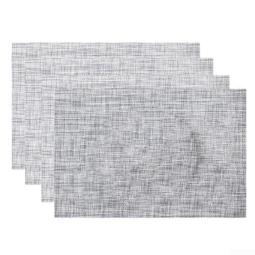 4 x Esstisch-Tischsets für alltägliche Mahlzeiten und Versammlungen, moderne dekorative Matten, 45 x 30 cm (grau) von SMZhomeone