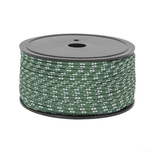 50 m reflektierendes Zeltseil, 5 mm, zuverlässige Nylonschnur für Outdoor-Camping-Bedürfnisse (grün) von SMZhomeone