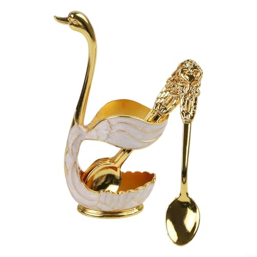 6-teiliges dekoratives Schwanengabel-Kaffeelöffel-Set, perfekt zum Servieren von Desserts und Früchten zu Hause oder bei Veranstaltungen von SMZhomeone