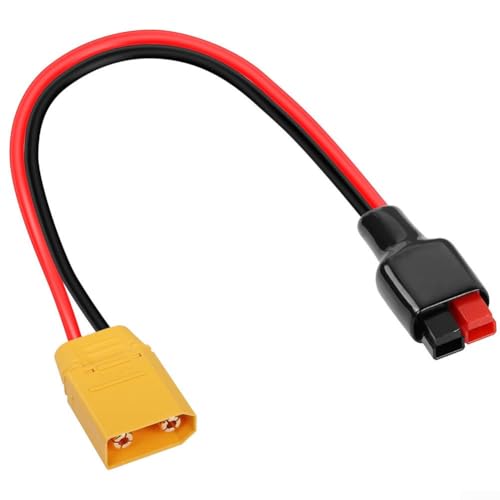 Adapterkabel 12 AWG Kupfer 45 A auf XT90 Adapterkabel mit PVC-Isolierung für Solarmodule und für Powerstation-Kompatibilität (0,3 m) von SMZhomeone