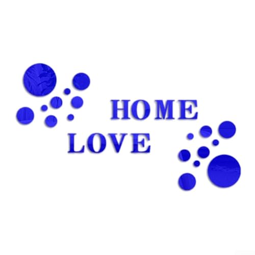 Atemberaubendes Design 3D-Acryl-Spiegel-Wandaufkleber mit personalisierbaren Home-Buchstaben-Logos (blau) von SMZhomeone
