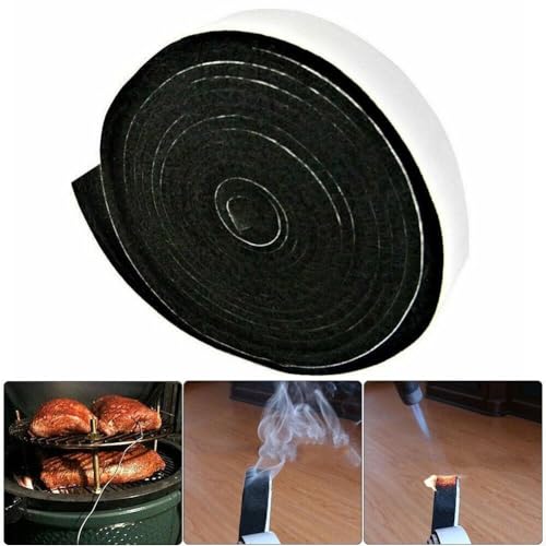 BBQ Smoke Seal Strip, Grill Tape, Fire Resistant Fibre, Self Stick Barbecue Seal Tape, Easy to Use von SMZhomeone