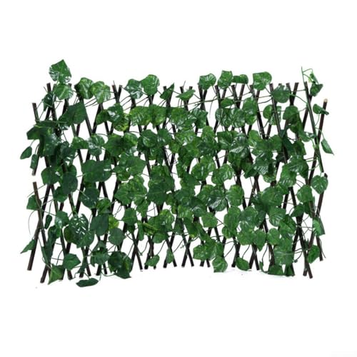 SMZhomeone Erweiterbarer Spalierzaun, Sichtschutz, künstliche Efeublätter für Garten, frisches Grün Kleiner Zaun geschlossen Höhe 40cm Länge 20cm leicht zu reinigen (Traube) von SMZhomeone