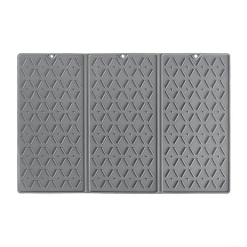 Faltbare Abtropfmatte aus Silikon, 61 x 40 cm, für Küchentheke mit rutschfestem Design, großer Trockenbereich für Geschirr, Töpfe und Mehrzweck-Küchengebrauch (grau) von SMZhomeone