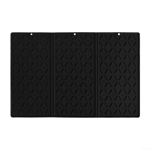 Faltbare Abtropfmatte aus Silikon, 61 x 40 cm, für Küchentheke mit rutschfestem Design, großer Trockenbereich für Geschirr, Töpfe und Mehrzweck-Küchengebrauch (schwarz) von SMZhomeone