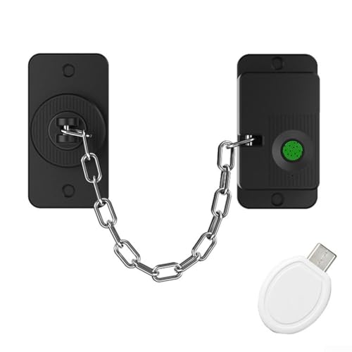 Fingerabdruck-Türschloss für Kindersicherheit mit sicherem Fingerabdruck-System, Typ C Schnellladung, geringer Stromverbrauch und einstellbarer Lüftungssteuerung (schwarz) von SMZhomeone