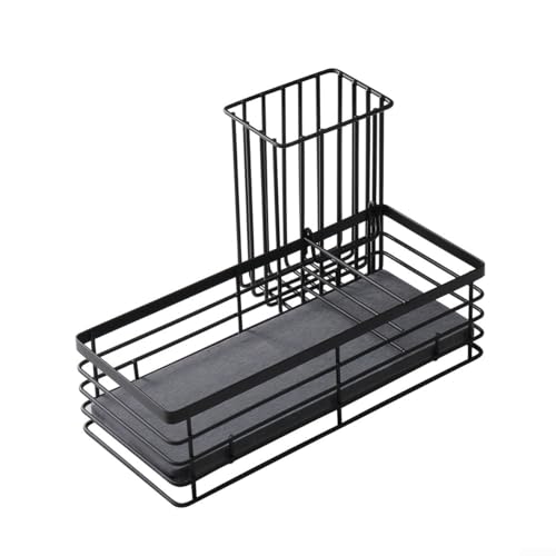 Funktionaler Küchenspüle Caddy mit Kieselsteinchen und abnehmbarem Bürstenhalter für einfache Handhabung von SMZhomeone