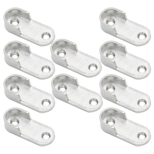 Kleiderschrank-Endhalterungen aus Zinklegierung, Endstützhalter für Schrankstangen, kompatibel mit runden Schienen mit 16 mm Durchmesser, inklusive 2 oder 10 Stück (10 Stück) von SMZhomeone