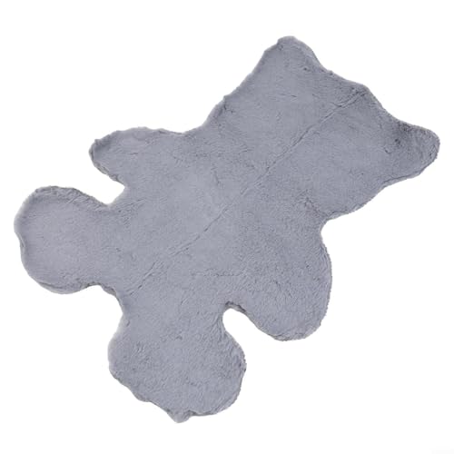 Kuscheliger Plüsch-Teppich mit Cartoon-Bär-Design, perfekt zum Kuscheln in jedem Raum (grau) von SMZhomeone