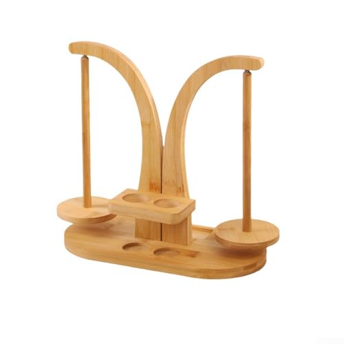 Magnetischer Garnhalter aus Holz mit glatt rotierenden Doppelspindeln, entworfen zum Stricken und Häkeln, um Garnverheddern zu vermeiden (Holzfarbe) von SMZhomeone