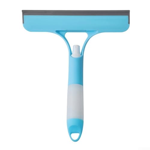Multifunktionaler Glasreiniger Wasserspray mit Silikonschaber für Badezimmerspiegel, Duschtüren und Fahrzeugglas, bietet effiziente und streifenreinigende Reinigung (blau) von SMZhomeone