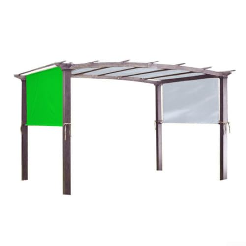 Pergola Schattenabdeckung für den Außenbereich, aus silberbeschichtetem Polyester mit beschwerten Stäben für Stabilität, geeignet für Terrasse, Deck, Veranda und Balkon (grün) von SMZhomeone