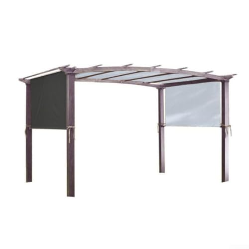 Pergola Schattenabdeckung für den Außenbereich, aus silberbeschichtetem Polyester mit beschwerten Stäben für Stabilität, geeignet für Terrasse, Deck, Veranda und Balkon (schwarz) von SMZhomeone