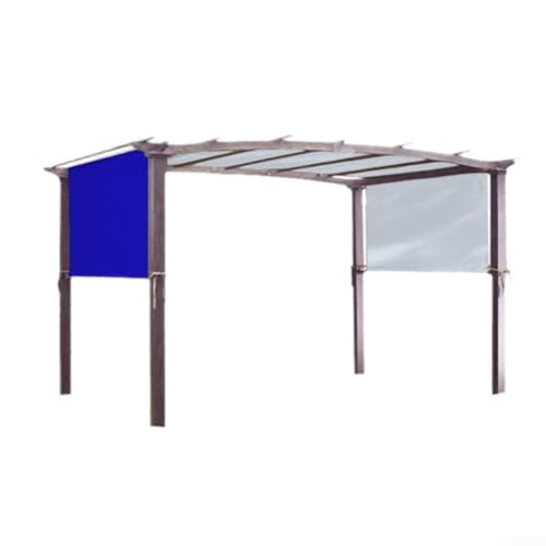 Pergola Schattenabdeckung für den Außenbereich, aus silberbeschichtetem Polyester mit beschwerten Stangen für Stabilität, geeignet für Terrasse, Deck, Veranda und Balkon (blau) von SMZhomeone