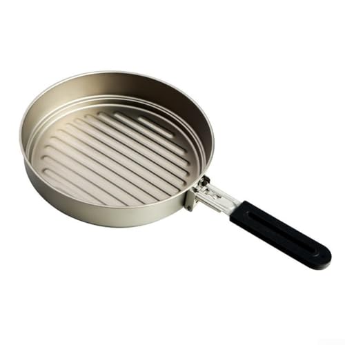 Reisefreundliche Titan-Bratpfanne mit faltbarem Griff für Camping von SMZhomeone