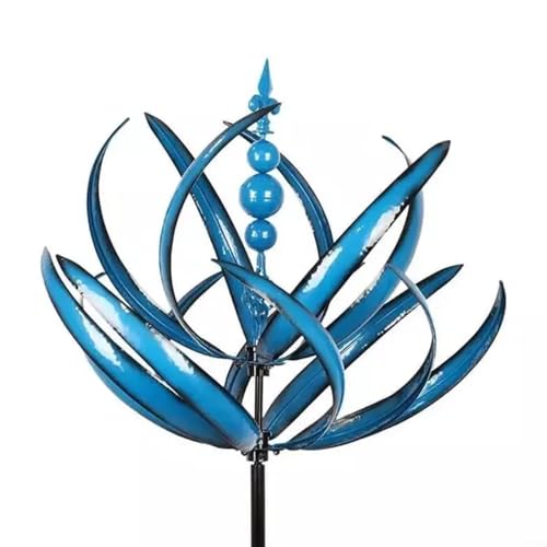 SMZhomeone 1 Stücke Windmühle Rotator Wind Spinner Moderne Decorable Wind Spinner Rotator Windmühle Gartenarbeit Abnehmbare Stecker(Blue) von SMZhomeone