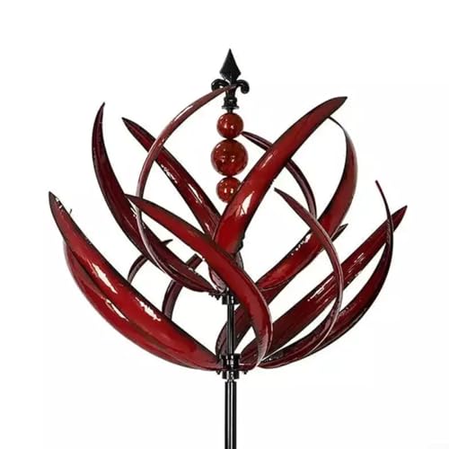 SMZhomeone 1 Stücke Windmühle Rotator Wind Spinner Moderne Decorable Wind Spinner Rotator Windmühle Gartenarbeit Abnehmbare Stecker(red) von SMZhomeone