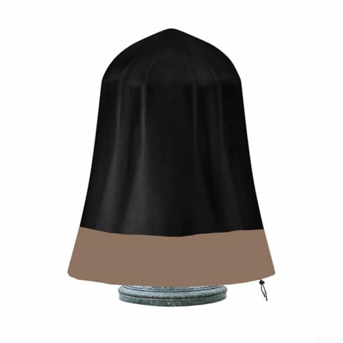 SMZhomeone 210D Wasserdichte Abdeckung für Gartenbrunnen für Gartenwasserspiele, winddicht, staubdicht, D91,4 x H107,7 cm, mehrere Farben (Schwarz und Kaffee) von SMZhomeone