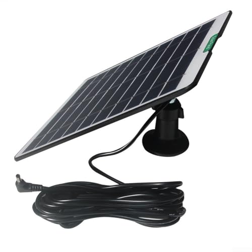 SMZhomeone 5 W Solar-Ladepanel mit 3 m langem Kabel, kompatibel mit Ring-Türklingel und Kamera, bietet stabile und zuverlässige Stromversorgung im Freien für Sicherheitsmonitor für Ring (schwarz) von SMZhomeone