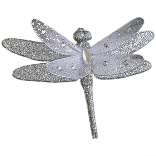SMZhomeone Feiertagsfeier Clip mit Schmetterling und Libelle Ornament mit Glitzer und Netzakzenten (E) von SMZhomeone