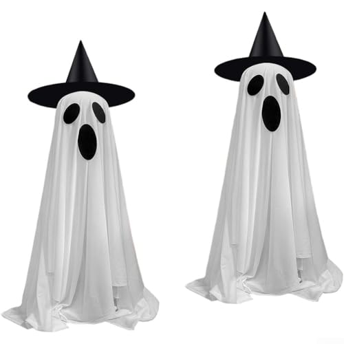 SMZhomeone Halloween-Dekoration für den Außenbereich, stehend, gruselige Party-Dekoration mit Batteriebetrieb, Stoffmaterial, windabweisend und stabil, für Veranda und Hof von SMZhomeone