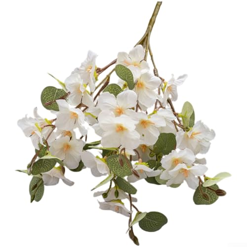 SMZhomeone Künstliche Blumen, künstlicher Blumenstrauß, künstliche Blumen für Heimdekoration und Hochzeitsdekoration (weiß) von SMZhomeone