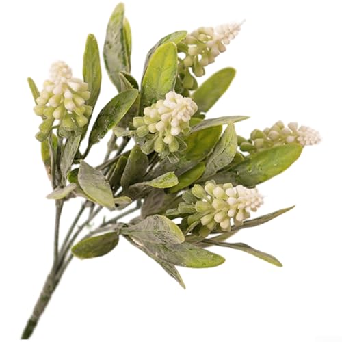 SMZhomeone Künstliche Kunststoffblumen für Zuhause und Hochzeitsdekoration mit präzisem Spritzguss, realistisches Aussehen und lange Haltbarkeit (weiß) von SMZhomeone