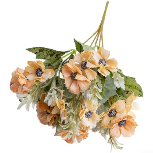 SMZhomeone Künstliche Stoffblumen für Hochzeit, Zuhause, Wand und Tischdekoration mit realistischem Aussehen, geeignet für Fotografie und Veranstaltung, 32 cm (orange) von SMZhomeone