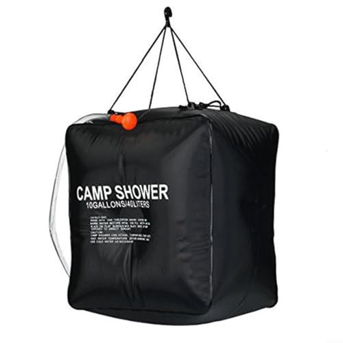 SMZhomeone Outdoor Solar Duschtasche 40L Camping Wassersack mit abnehmbarem Schlauch Temperaturanzeige Ein-Aus Umschaltbarer Duschkopf von SMZhomeone