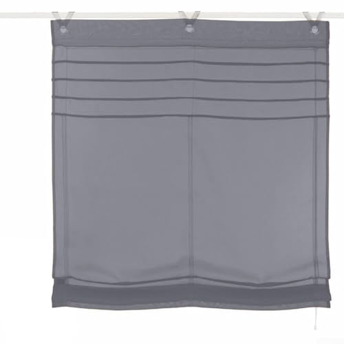 SMZhomeone Raffrollo mit Ösen, stilvolle Ösen-Raffrollos, Dimout-Fensterbehandlung für Heimdekoration (dunkelgrau) von SMZhomeone