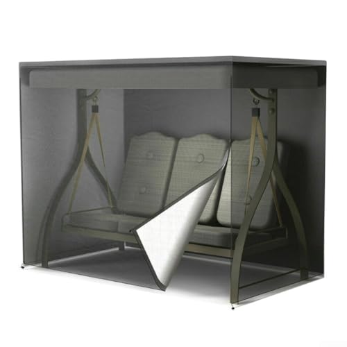 SMZhomeone Schützender Outdoor-Schaukelsitzbezug mit wasserdichtem Oxford-Gewebe und PVC-Beschichtung, verstellbaren, windabweisenden Schnüren und Reißverschluss (160 x 120 x 170 cm) von SMZhomeone