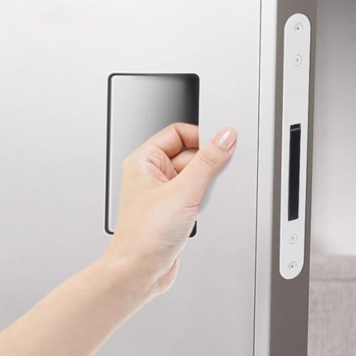 Schlanke, unsichtbare Türschloss-Lösung für Schlafzimmer mit leisem Betrieb und ohne sichtbare Hardware (weiß) von SMZhomeone