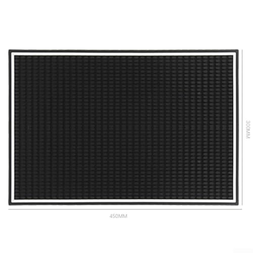 Schwarze Bar-Matte für Kaffeemaschine, Glasbecher, Gummi-Arbeitsplatte, verschüttete Matten, mehrere Größen (30 x 45 cm) von SMZhomeone
