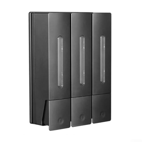 Seifenspender zur Wandmontage, mit 3 Kammern, 400 ml, ABS-Konstruktion, geeignet für Restaurants, Hotels und Häuser (grau) von SMZhomeone