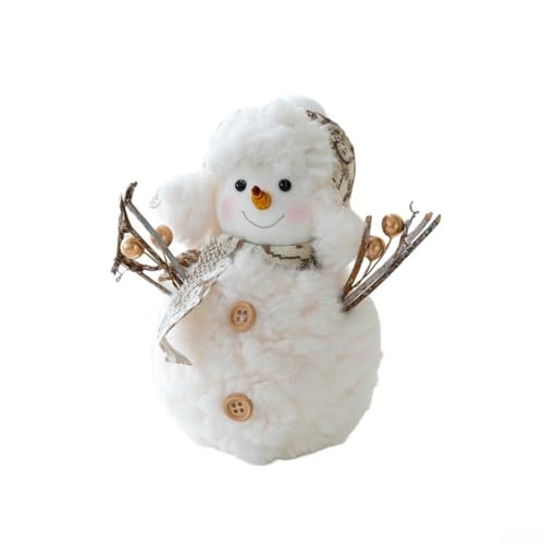 Set mit drei Plüsch-Strick-Schneemann-Puppen für saisonale Dekoration, perfekt für Weihnachts-Desktop und Baum-Display, um Urlaubscharme zu verleihen von SMZhomeone